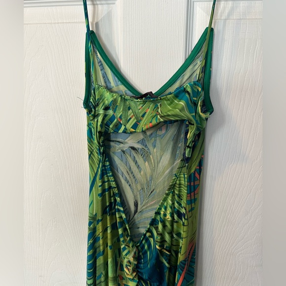 Tropical blue and green maxi dress - Picture 3 of 4